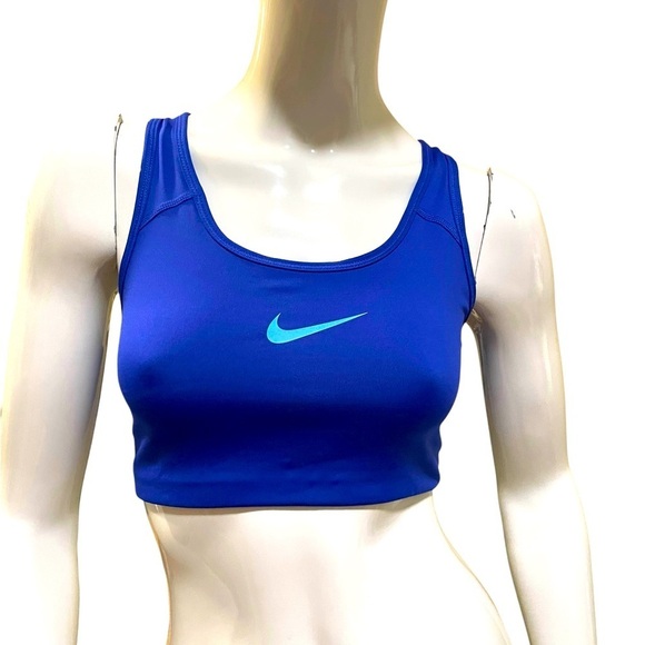 Nike Dri-Fit Women's Blue Sports Bra Medium Athleisure - Picture 1 of 11